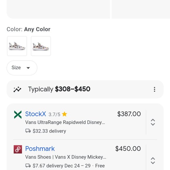 Vans X Disney Mickey Mouse Ultrarange Rapidweld Running Sneakers - Picture 3 of 3